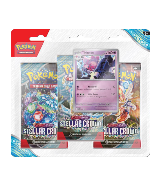Pokémon TCG Stellar Crown Three Booster Blister (Tinkaton Promo - Last one left!)