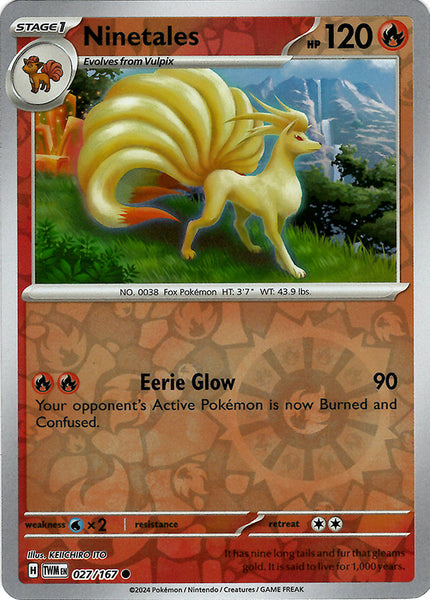 Carta Pokémon Ninetales 027/167 - Holofoil, De La Expansión Masquerade Crepúsculo