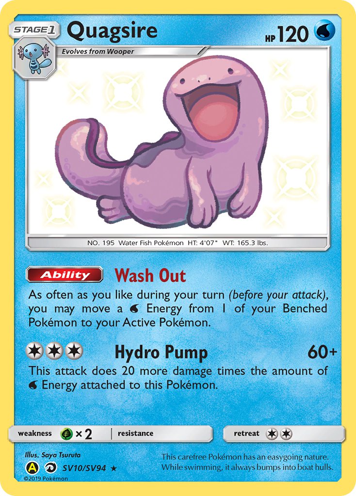 Pokemon TCG - Sun & Moon Hidden Fates - Quagsire - Shiny Holo Rare