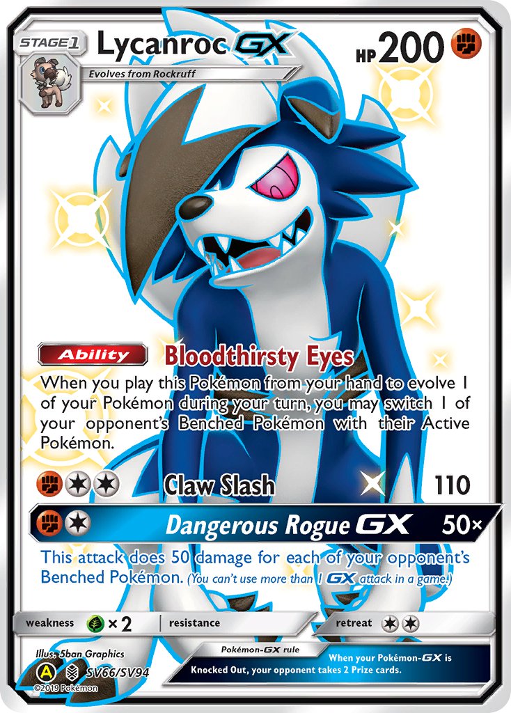 Lycanroc GX (SV66) (Shiny Full Art)