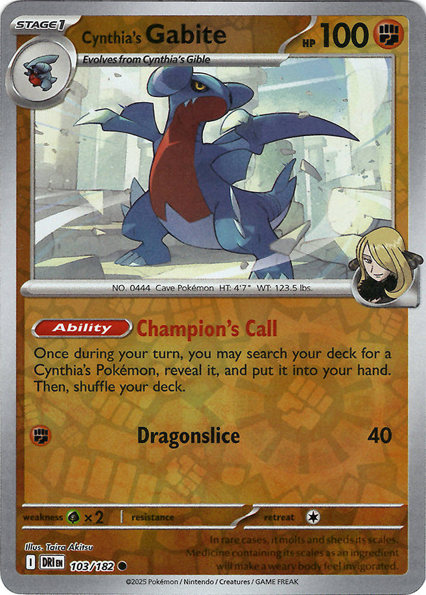 Cynthia's Gabite (Reverse Holo)