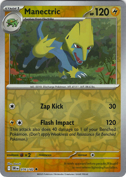 Manectric Card Rising Rivals Pokemon TCG - Destined Rivals - Manectric (Reverse Holo)