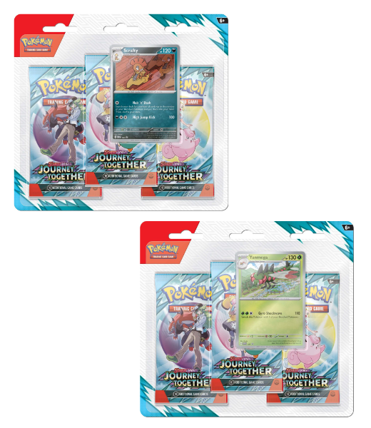 Pokémon TCG Journey Together Three Booster Blister (One Blister at Random)