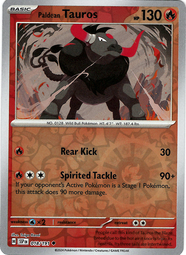 Paldean Tauros (18) (Reverse Holo)
