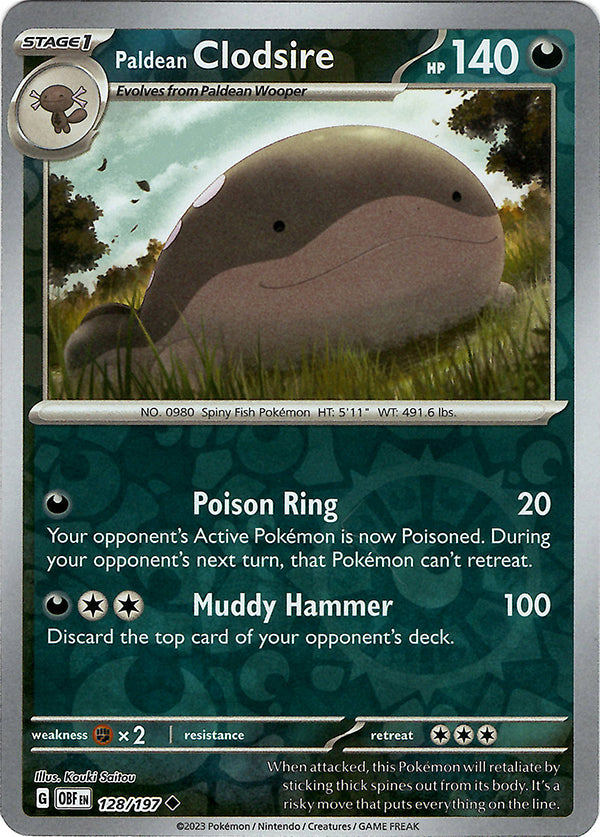Paldean Clodsire (128)  (Reverse Holo)