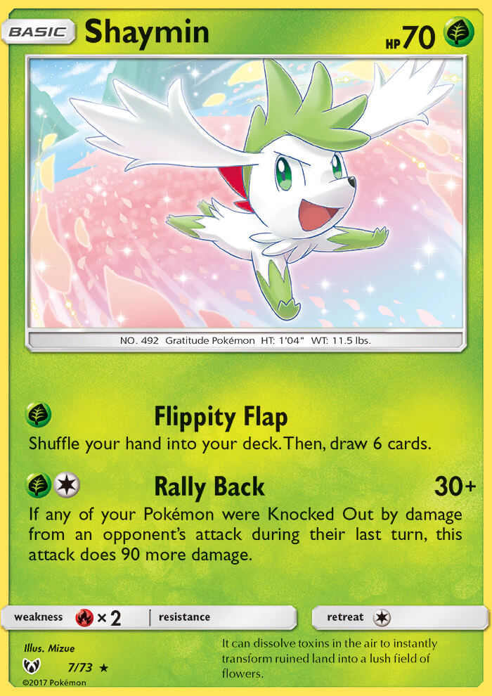 Pokemon TCG - Sun & Moon Shining Legends - Shaymin - Rare Holo