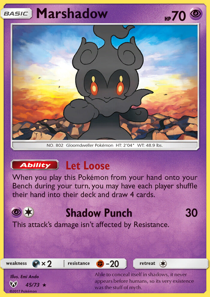 Pokemon TCG - Sun & Moon Shining Legends - Marshadow - Rare Holo