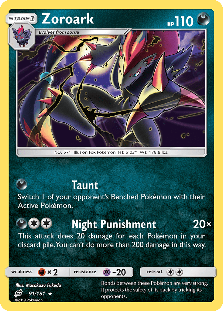 Pokemon TCG - Sun & Moon Team Up - Zoroark - Rare Holo
