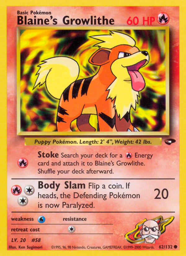 Pokemon TCG-WOTC Gym Challenge-Blaine's Growlithe-PokeTrader Australia