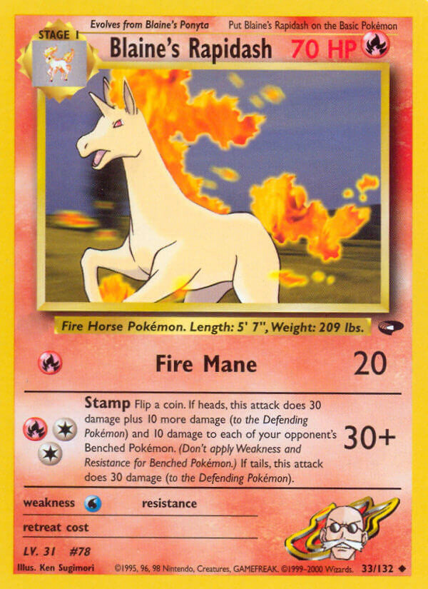 Pokemon TCG-WOTC Gym Challenge-Blaine's Rapidash-PokeTrader Australia