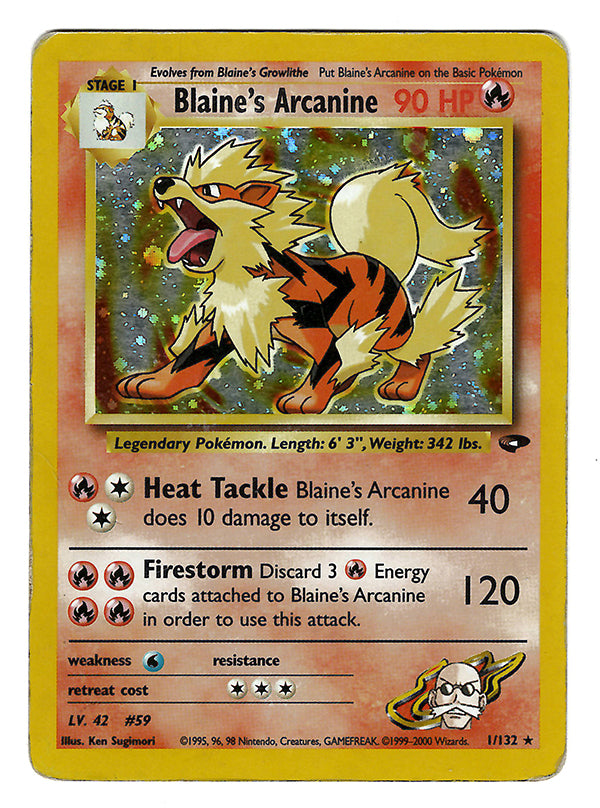 Blaine's Arcanine - Holo Rare - Damaged