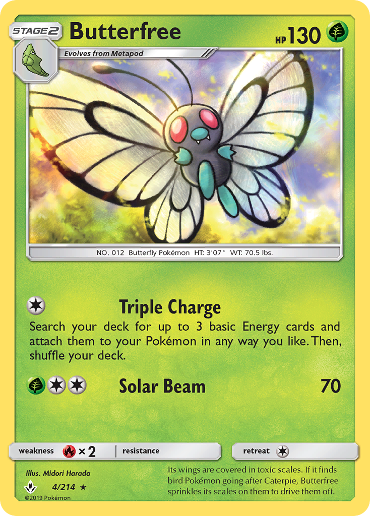 Pokemon TCG - Sun & Moon Unbroken Bonds - Butterfree - Rare