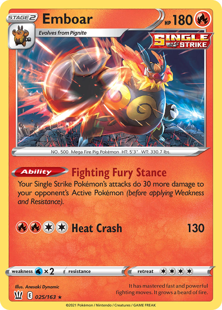 Pokemon TCG-Battle Styles-Emboar-PokeTrader Australia