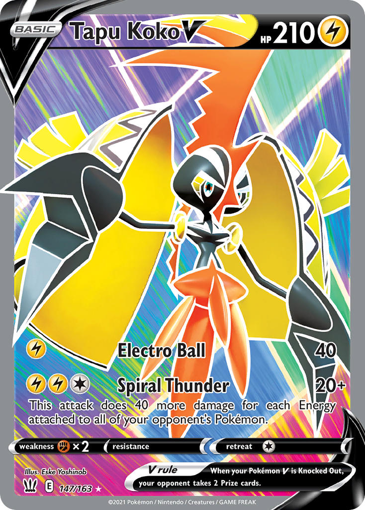 Pokemon TCG-Battle Styles-Tapu Koko V (Full Art)-PokeTrader Australia