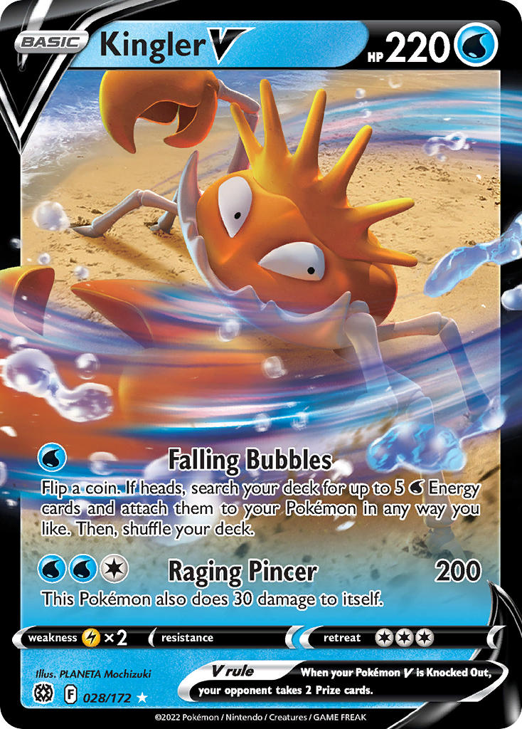 Pokemon-TCG-Brilliant Stars-Kingler V-PokeTrader Australia
