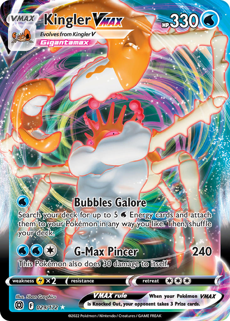 Pokemon-TCG-Brilliant Stars-Kingler VMAX-PokeTrader Australia