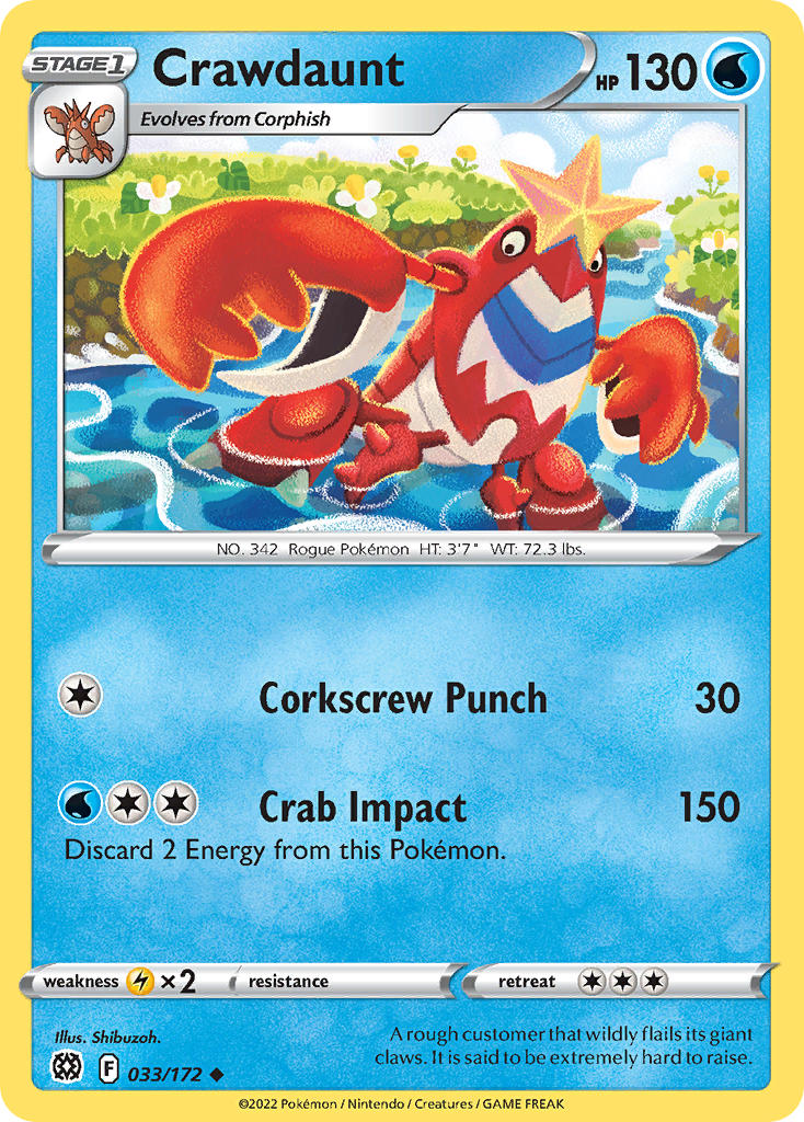 Pokemon-TCG-Brilliant Stars-Crawdaunt-PokeTrader Australia