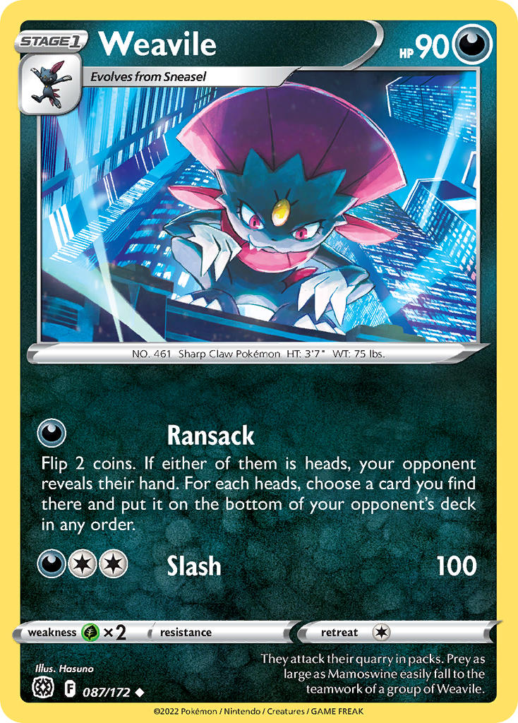 Pokemon-TCG-Brilliant Stars-Weavile-PokeTrader Australia