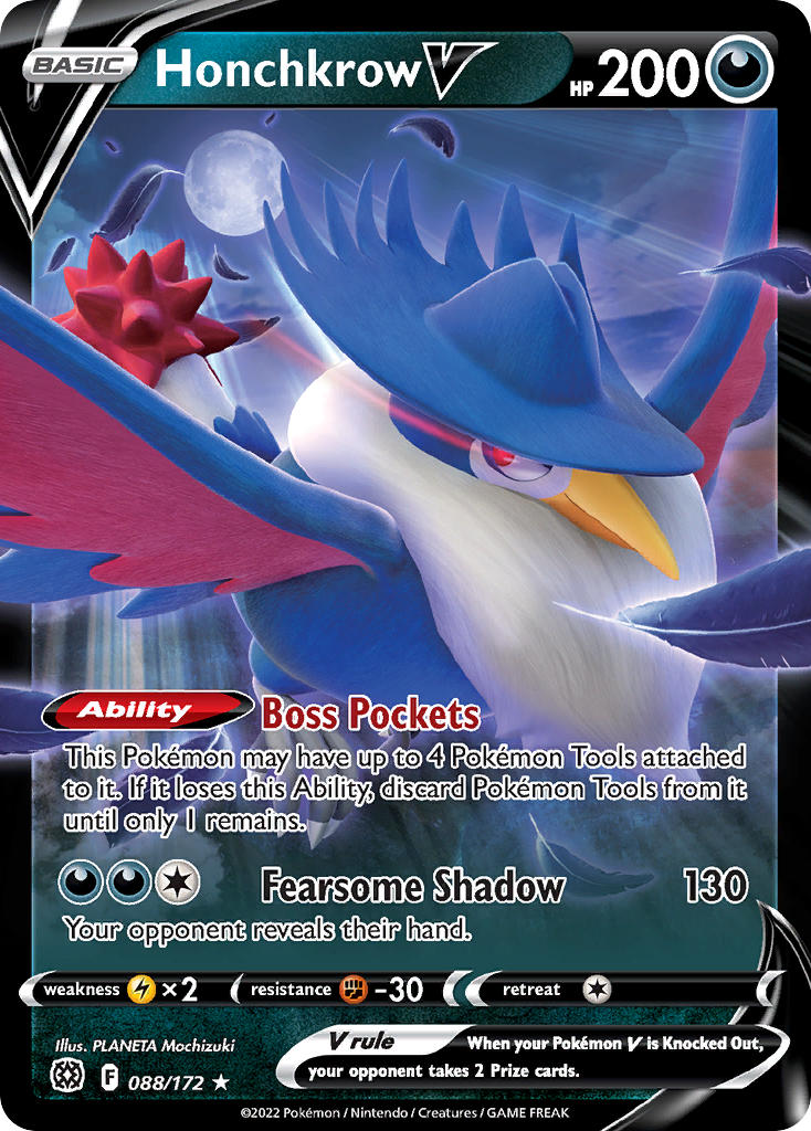 Pokemon-TCG-Brilliant Stars-Honchkrow V-PokeTrader Australia