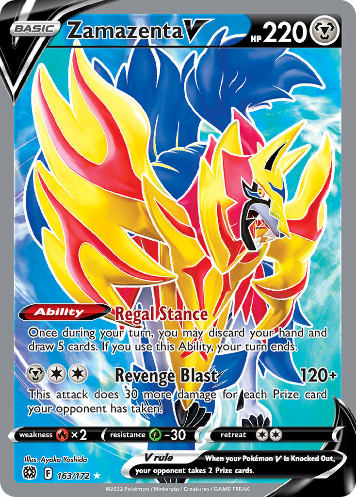 Pokemon-TCG-Brilliant Stars-Zamazenta V (Full Art)-PokeTrader Australia