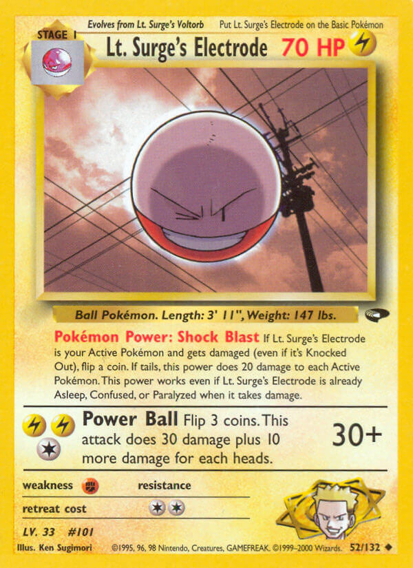 Pokemon TCG-WOTC Gym Challenge-Lt. Surge's Electrode-PokeTrader Australia