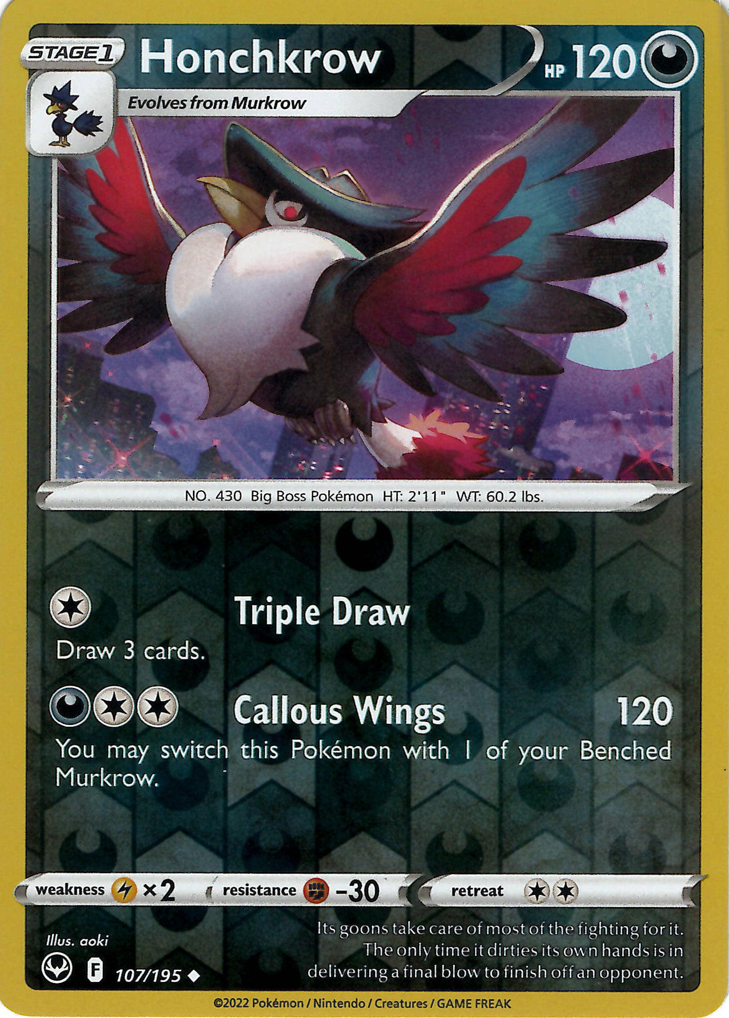 Honchkrow (Reverse Holo)