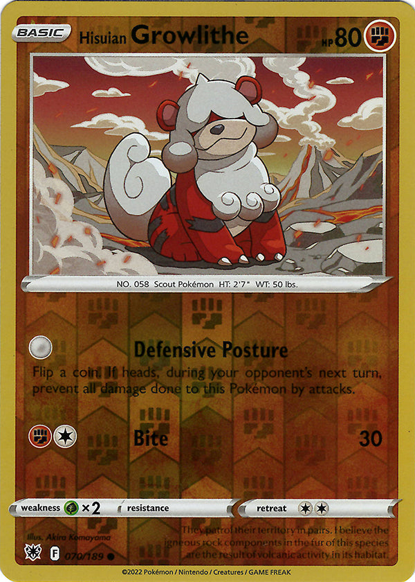 Hisuian Growlithe (Reverse Holo)
